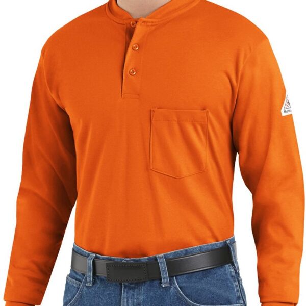 Men's Long Sleeve Tagless Henley Shirt Thumbnail