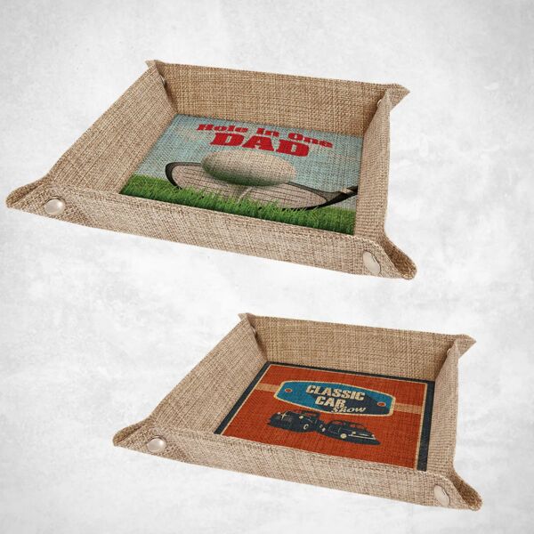 Blank Sublimatable Burlap Snap Up Tray Thumbnail