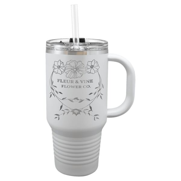 Polar Camel 32 oz. Travel Mug with Snap Lid and Straw Thumbnail