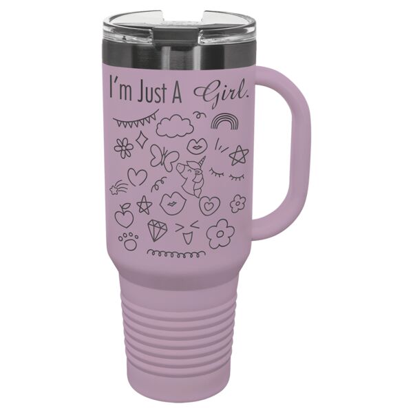 Polar Camel 40 oz. Moody Lilac/ Travel Mug with Handle & Straw Thumbnail