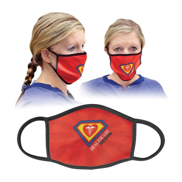8" x 5 1/2" Large Sublimatable Face Mask With Trim & Ear Loops Thumbnail