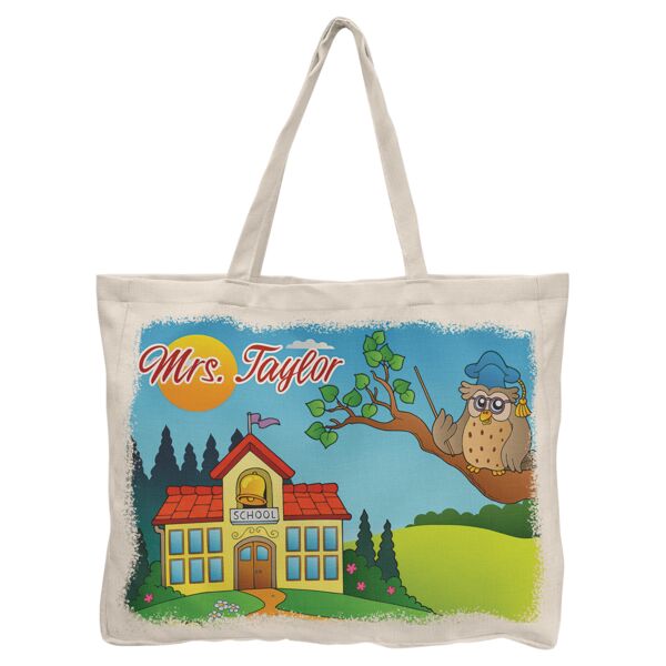 16" x 20" Linen Sublimatable Tote Bag with 4" Gusset Thumbnail