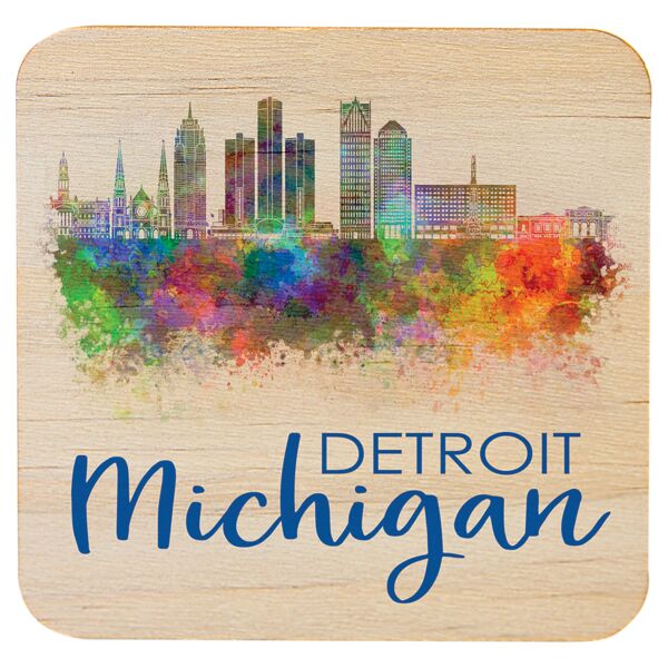 3 3/4" x 3 3/4" Square Sublimatable Wood Coaster Thumbnail