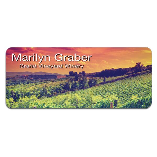 3" x 1.25" Gloss Unisub FRP Sublimatable Name Badge with Radius Corners Thumbnail