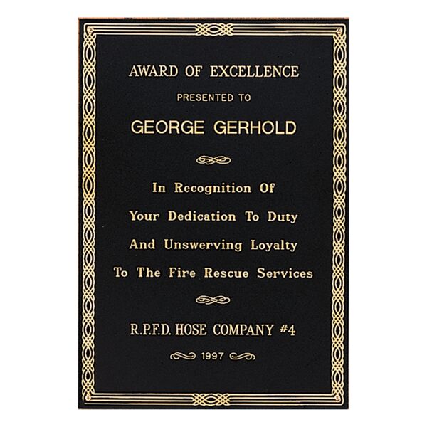 4 1/2" x 6 1/2" Laserable Brass Plate with Design Border Thumbnail