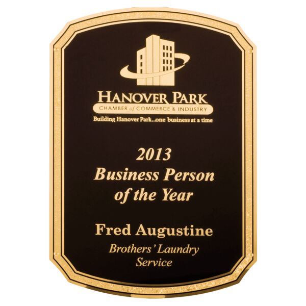 8 1/2" x 11" Textured LaserFX Plate with Rounded Top and Bottom, Florentine Border, and Four Holes Thumbnail