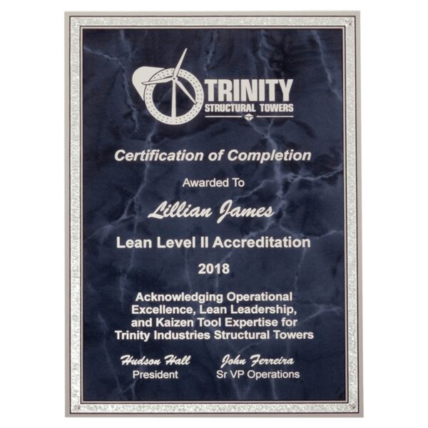 6" x 8" Marble Laserable Aluminum Plate with Florentine Border and Four Holes Thumbnail