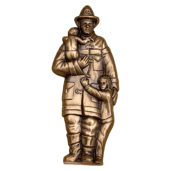 3 1/4" x 7 1/4" Antique Fireman with Children Thumbnail