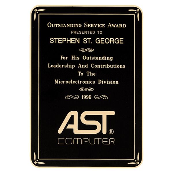 7" x 10" Laser Engravable Brass Plated Steel Plate with Gloss Design Border and Four Holes Thumbnail