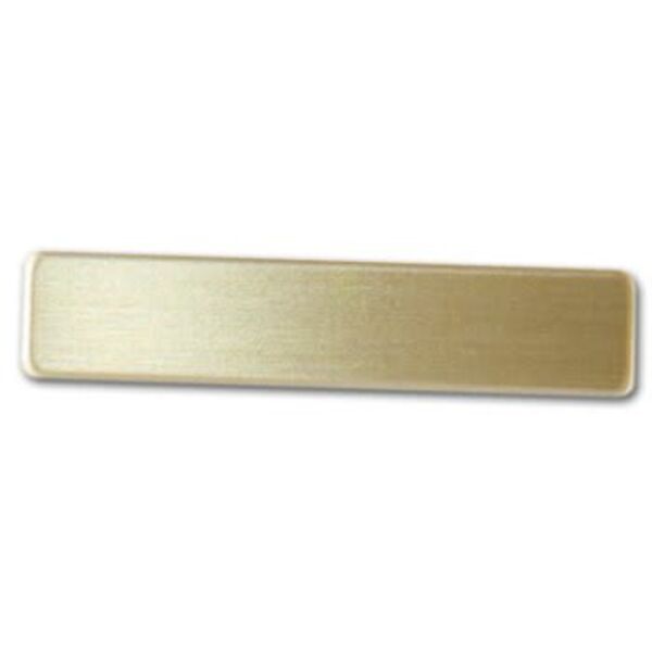 2 3/8" x 1/2" Satin Leaded Brass Name Badge Blank with Fused Posts Thumbnail