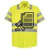 Men's High Visibility Safety Short Sleeve Work Shirt Thumbnail